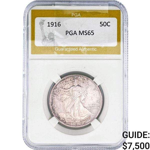 1916 Walking Liberty Half Dollar PGA MS65