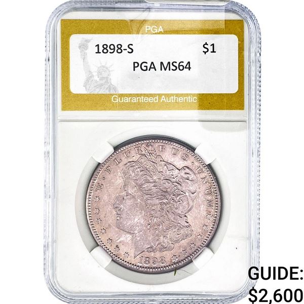 1898-S Morgan Silver Dollar PGA MS64