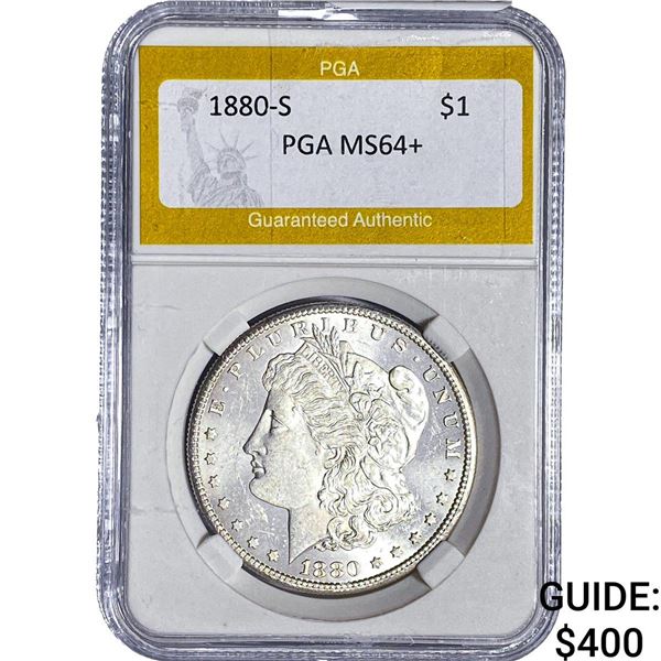 1880-S Morgan Silver Dollar PGA MS64+