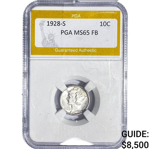 1928-S Mercury Silver Dime PGA MS65 FB