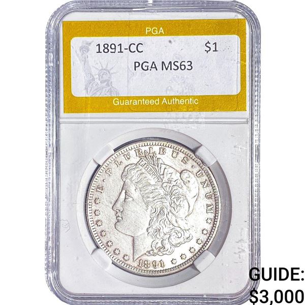 1891-CC Morgan Silver Dollar PGA MS63