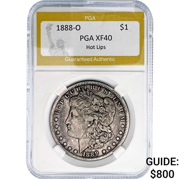 1888-O Morgan Silver Dollar PGA XF40 Hot Lips