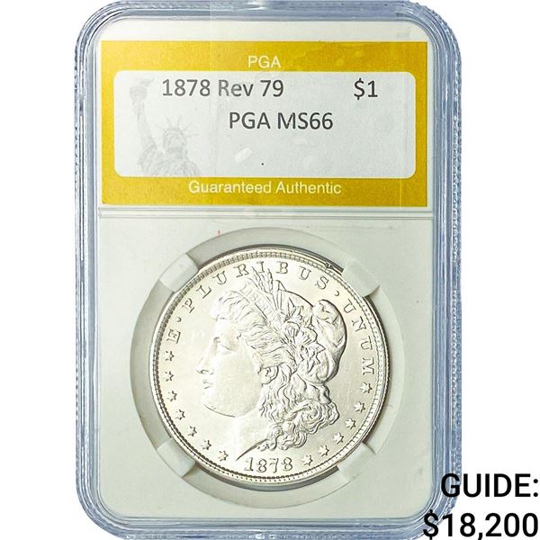 1878 Rev 79 Morgan Silver Dollar PGA MS66
