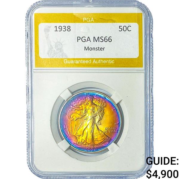 1938 Walking Liberty Half Dollar PGA MS66 Monster