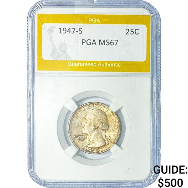 1947-S Washington Silver Quarter PGA MS67