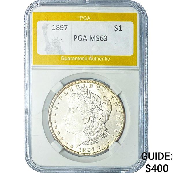 1897 Morgan Silver Dollar PGA MS63