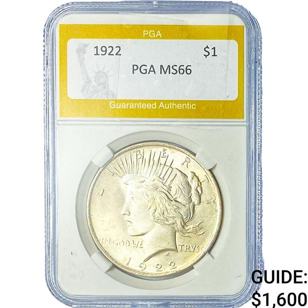 1922 Silver Peace Dollar PGA MS66