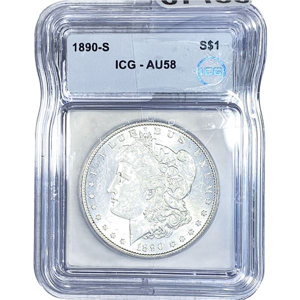 1890-S Morgan Silver Dollar ICG AU58