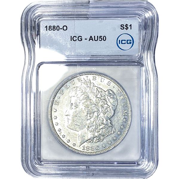 1880-O Morgan Silver Dollar ICG AU50