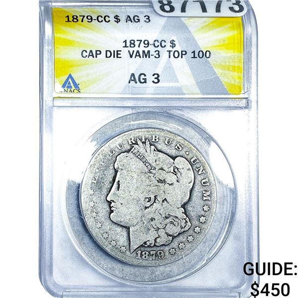 1879-CC Morgan Silver Dollar ANACS AG3
