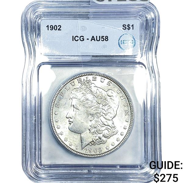 1902 Morgan Silver Dollar ICG AU58