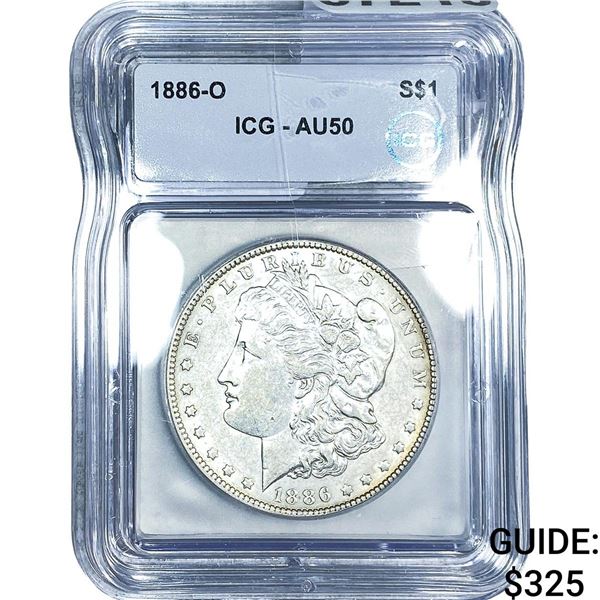 1886-O Morgan Silver Dollar ICG AU50
