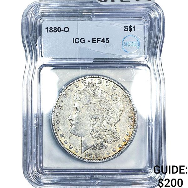 1880-O Morgan Silver Dollar ICG EF45