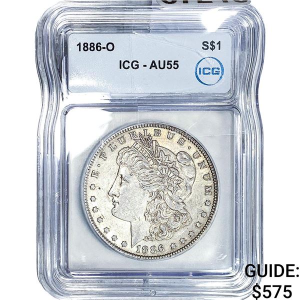 1886-O Morgan Silver Dollar ICG AU55