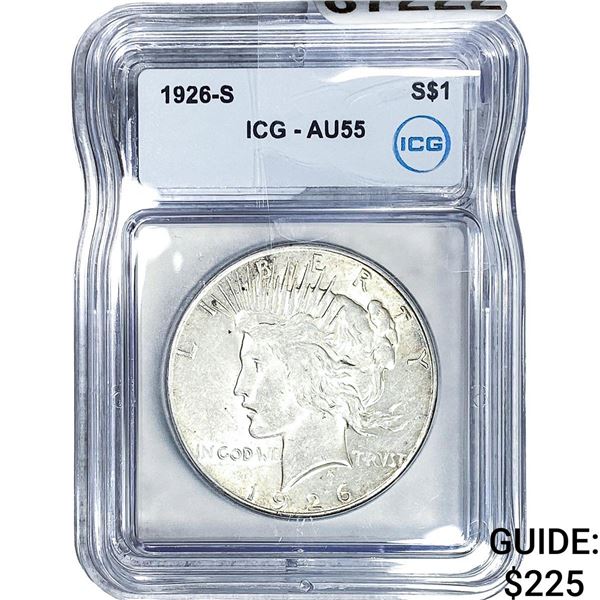 1926-S Silver Peace Dollar ICG AU55