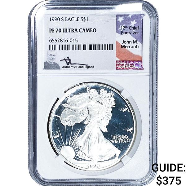 1990-S Silver Eagle NGC PF70 Ultra Cameo