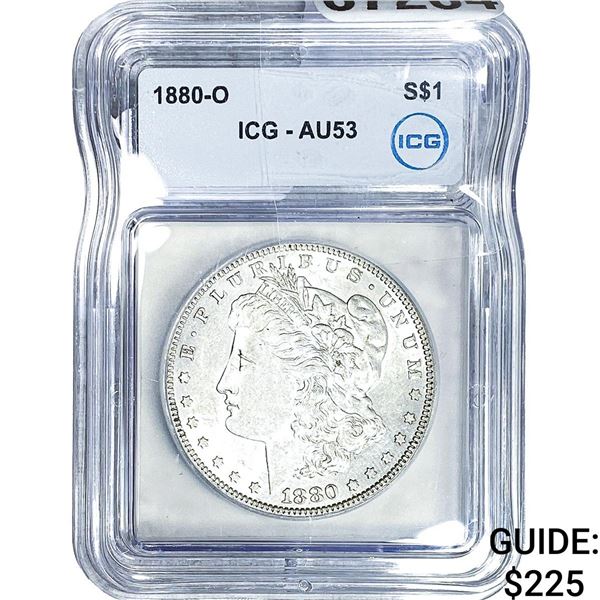 1880-O Morgan Silver Dollar ICG AU53