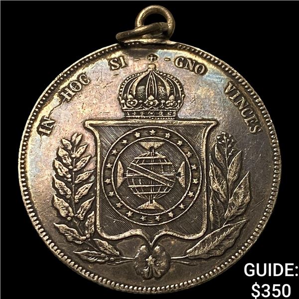 1865 Brazil Silver 100 Reis