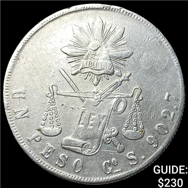 1872 Mexico Silver 1 Peso