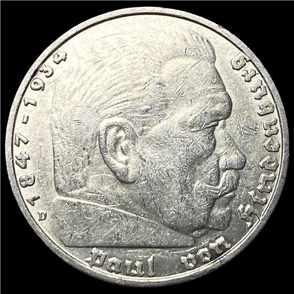 1935 Germany Silver 5 Mark