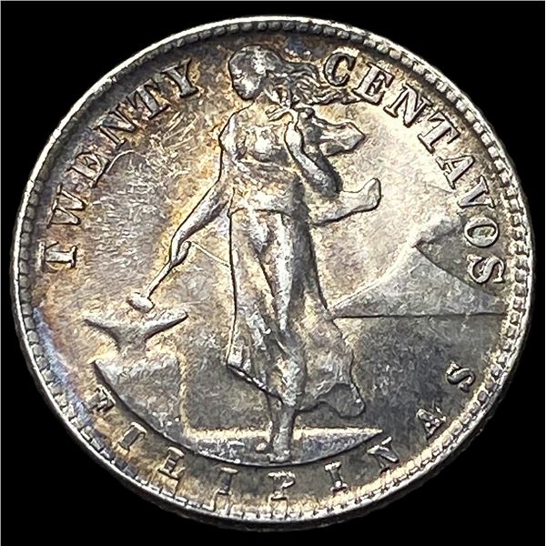 1944-S U.S. Philippines Silver 20 Centavos