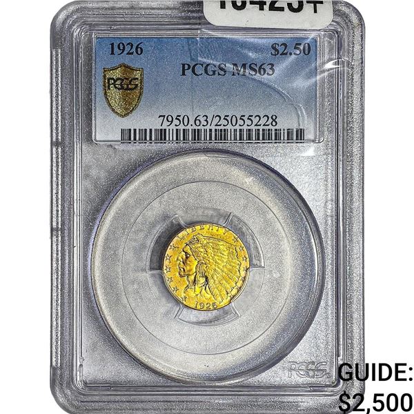 1926 $2.50 Gold Quarter Eagle PCGS MS63