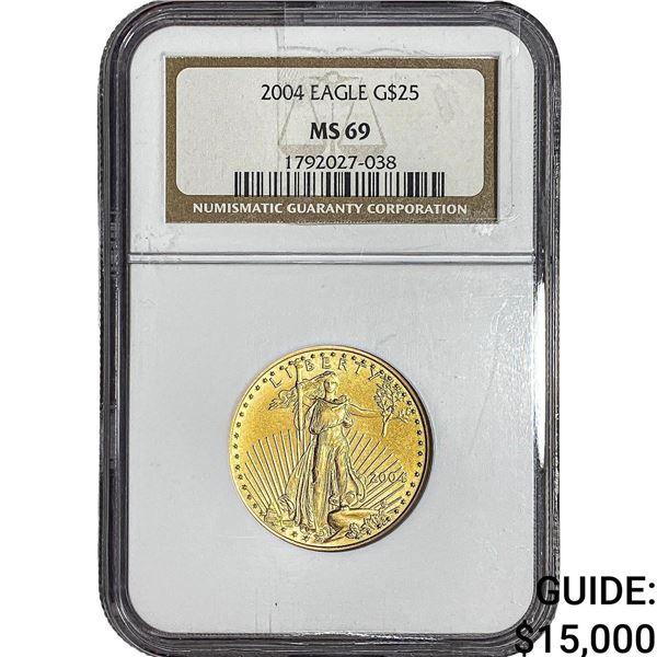 2004 1/10oz Gold Eagle $25 NGC MS69