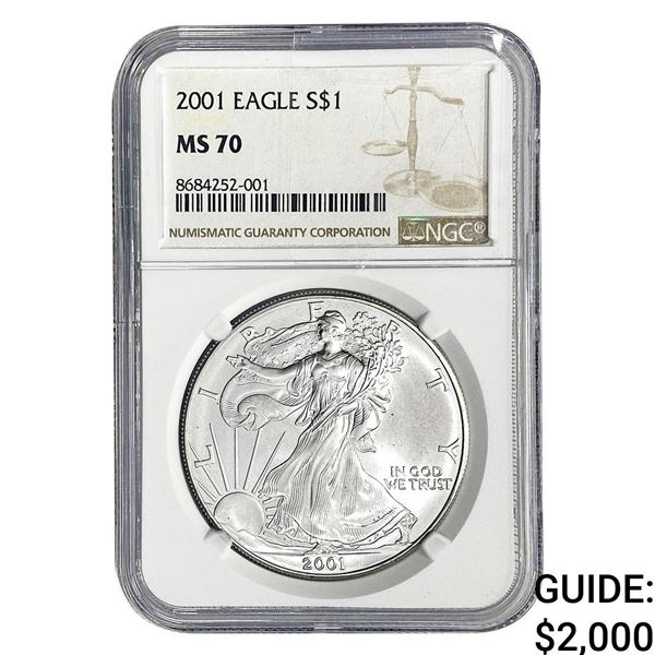 2001 Silver Eagle NGC MS70
