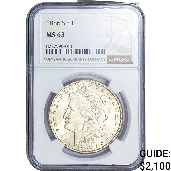 1886-S Morgan Silver Dollar NGC MS63