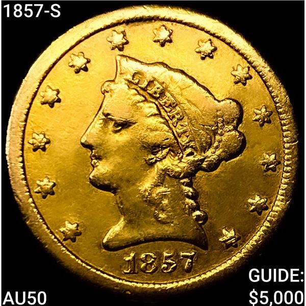 1857-S $2.50 Gold Quarter Eagle CLOSELY UNCIRCULATED