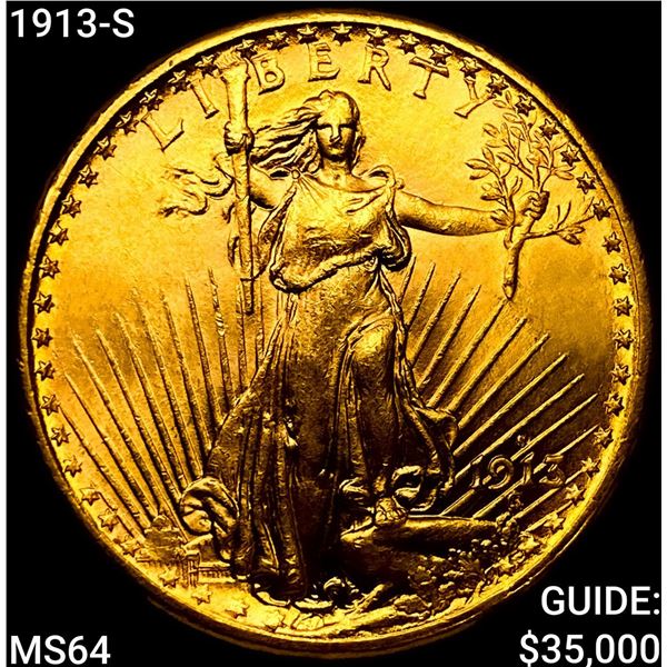 1913-S $20 Gold Double Eagle CHOICE BU