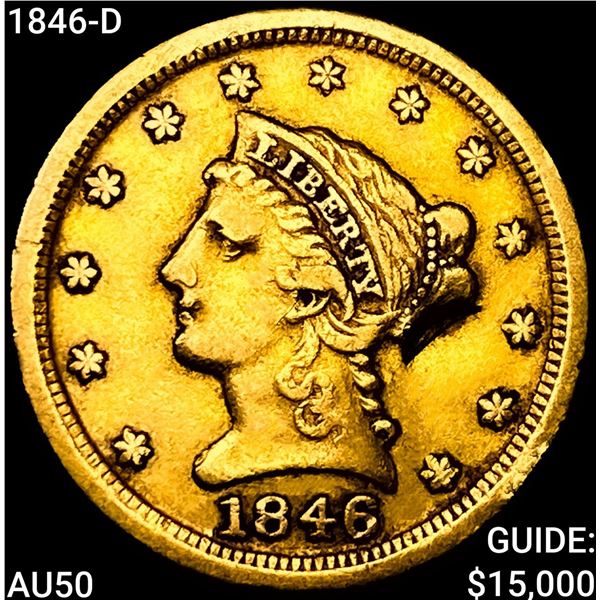 1846-D $2.50 Gold Quarter Eagle CLOSELY UNCIRCULATED