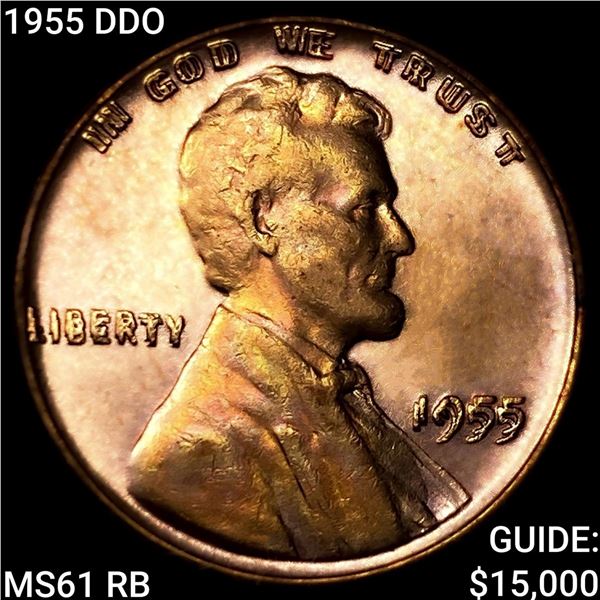 1955 DDO Wheat Cent UNCIRCULATED RB