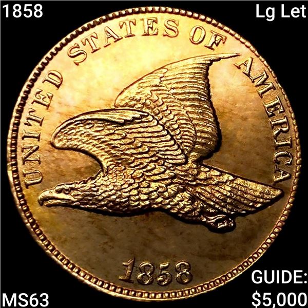 1858 Lg Let Flying Eagle Cent CHOICE BU