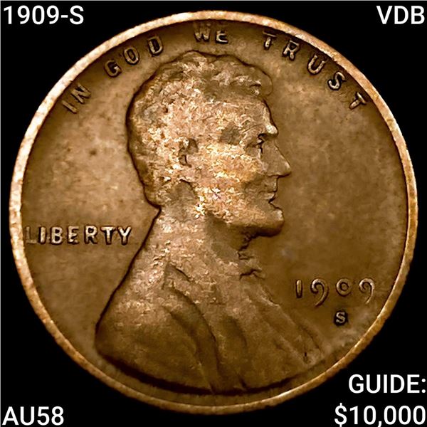 1909-S VDB Wheat Cent CHOICE AU