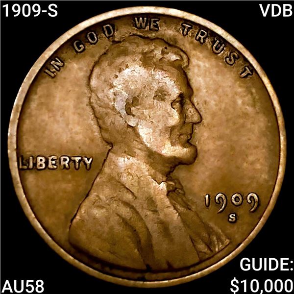 1909-S VDB Wheat Cent CHOICE AU