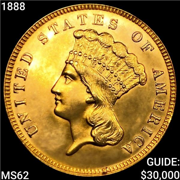 1888 $3 Gold Piece UNCIRCULATED