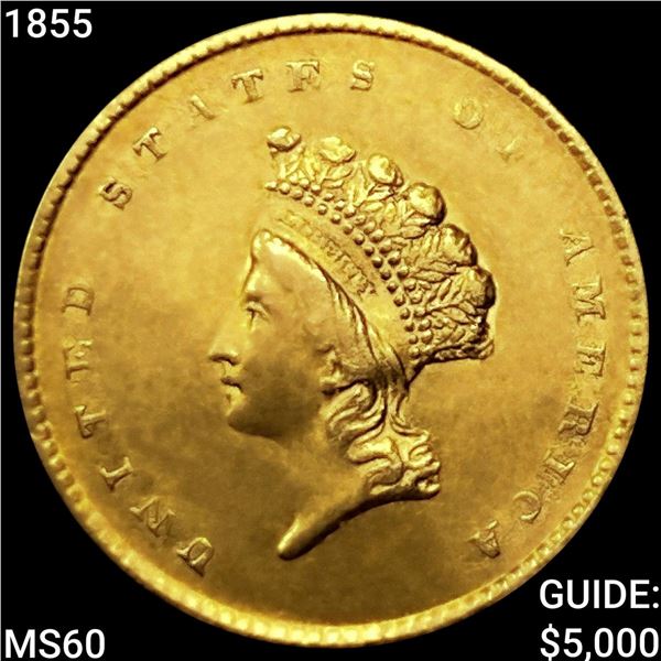 1855 Rare Gold Dollar UNCIRCULATED