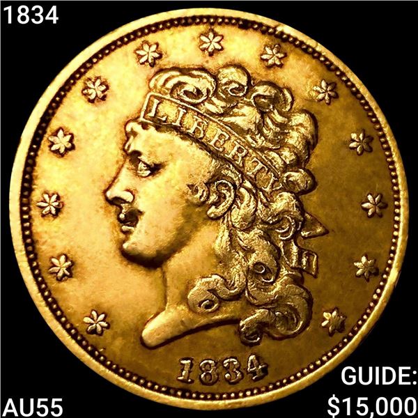 1834 $5 Gold Half Eagle HIGH GRADE