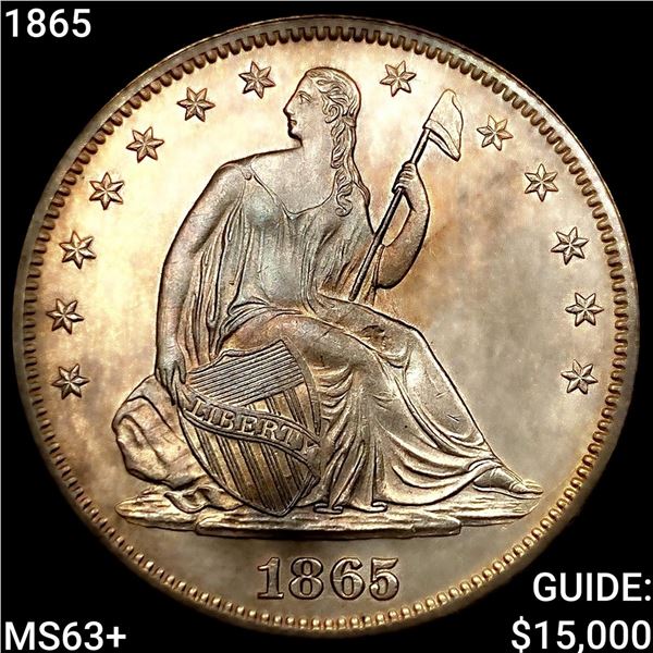 1865 Seated Liberty Half Dollar CHOICE BU+