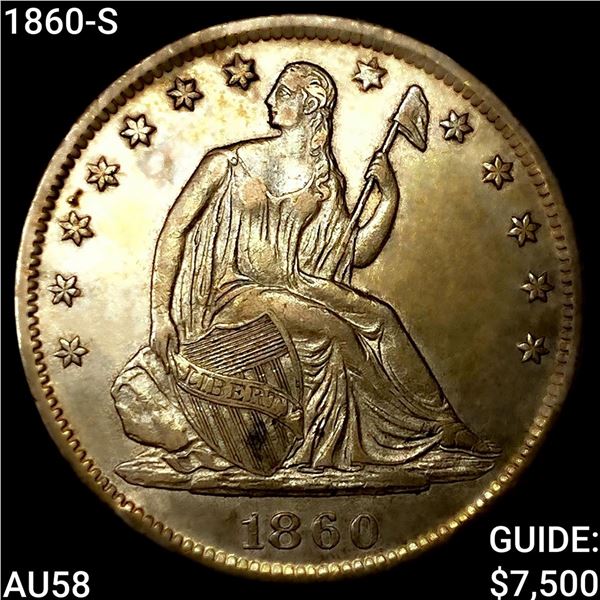 1860-S Seated Liberty Half Dollar CHOICE AU