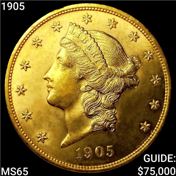 1905 $20 Gold Double Eagle GEM BU