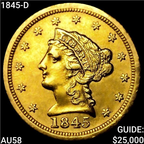 1845-D $2.50 Gold Quarter Eagle CHOICE AU