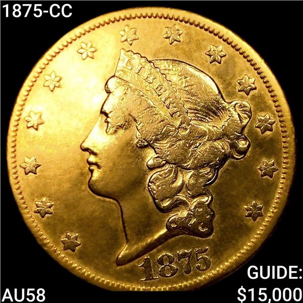 1875-CC $20 Gold Double Eagle CHOICE AU