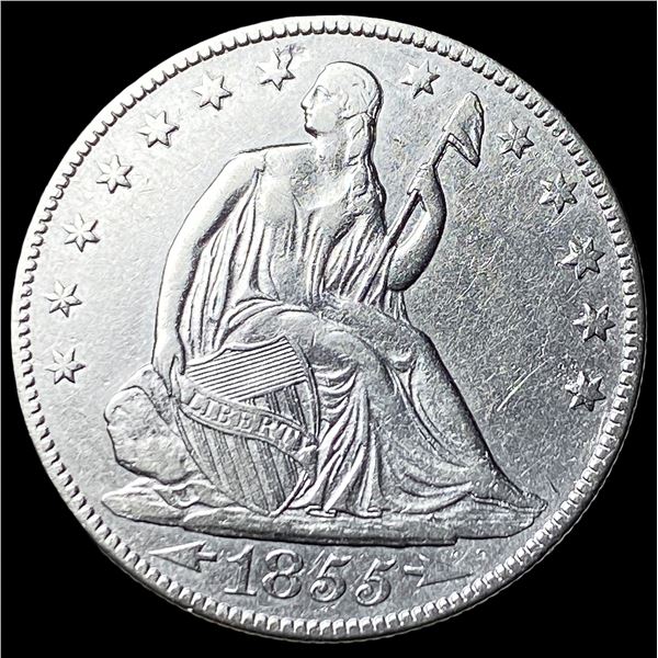 1855-O Arrows Seated Liberty Half Dollar CLOSELY UNCIRCULATED