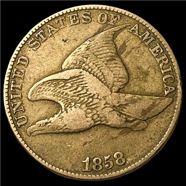 1858 Copper-Nickel Flying Eagle Cent ABOUT  UNCIRCULATED