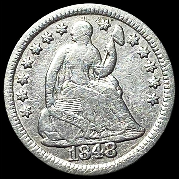 1848 Silver Seated Liberty Half Dime NEARLY UNCIRCULATED