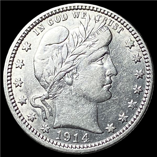 1914 Barber Silver Quarter NEARLY  UNCIRCULATED