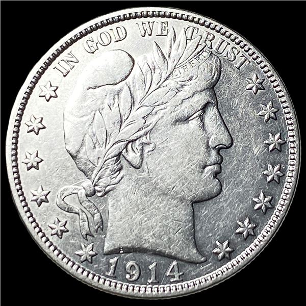 1914-S Silver Barber Half Dollar NEARLY  UNCIRCULATED