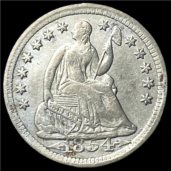 1854 Arrows Seated Liberty Half Dime NEARLY  UNCIRCULATED